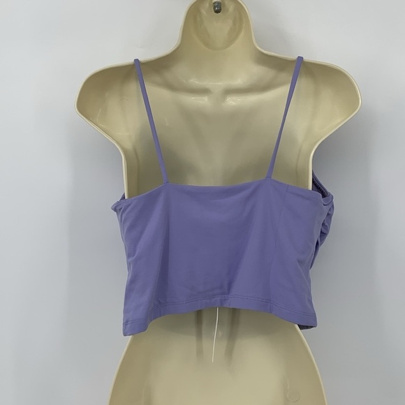 Susana Monaco cropped gathered tank top shirt lavender jersey knit purple new XL - Picture 2 of 4